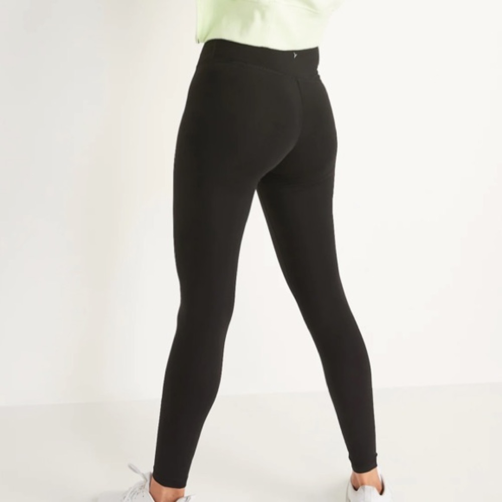 Active Black Cotton Blend Leggings